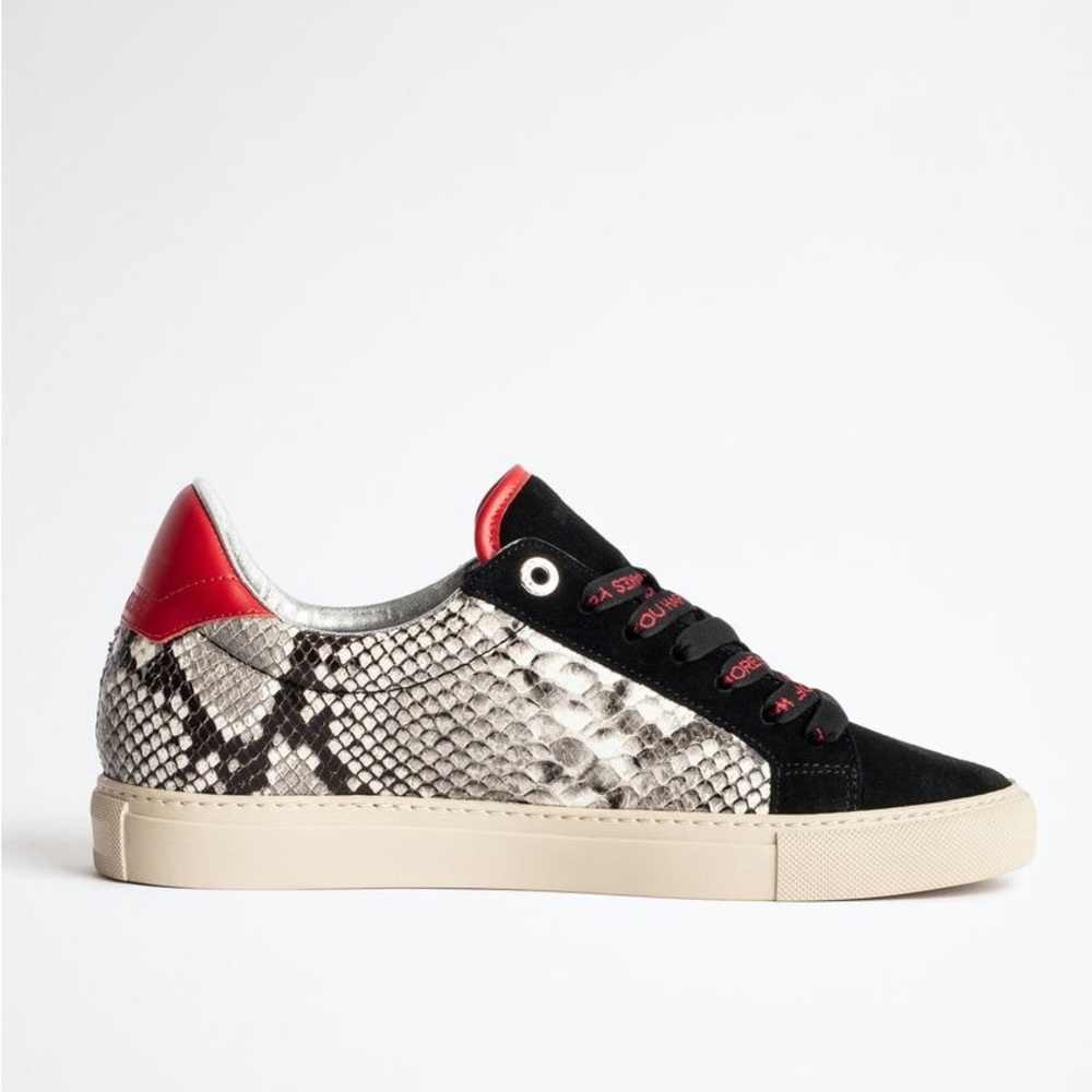 Zadig & Voltaire Women's Wild Low Top Snake Embossed Leather Sneakers (3…